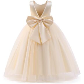 HNXDYY Flower Girl Long Tulle Bridesmaid Dress Kids Wedding Pageant Dresses Lace Party Gown