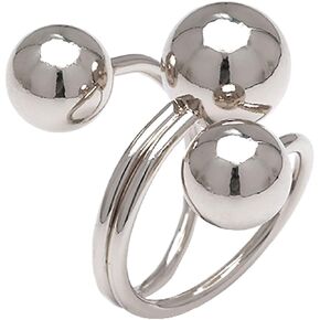 Minimalist Ball Statement Ring for Women Girls Silver Gold Plated Layered 3 Round Balls Open Wrap Finger Rings Comfort Fit Boho Geometric Unique Christmas Birthday Party Jewelry Gift Wedding Thanksgiving Halloween Size 8