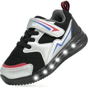 LOUGSIN Boys Girls Light Up Shoes Led Flashing Tennis Sneakers Lightweight Breathable Running Shoe for Toddler and Little Kid