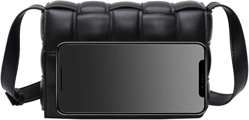 تبتوز شنطة كروس كاسيت منسوجة مبطنة للنساء، شنطة كتف صغيرة من الجلد، شنطة يد عصرية in Kuwait