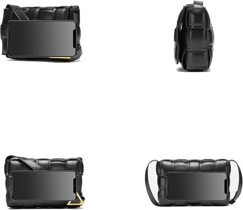 تبتوز شنطة كروس كاسيت منسوجة مبطنة للنساء، شنطة كتف صغيرة من الجلد، شنطة يد عصرية in Kuwait