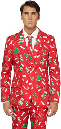 Offstream Men's Party Costumes - Christmas Theme Party Suits - Slim Fit - Includes Matching Blazer Jacket, Pants & Tie in Kuwait