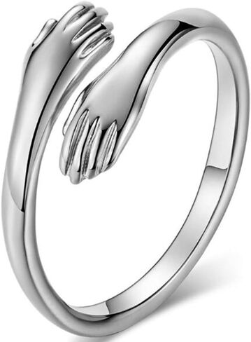 Jude Jewelers Stainless Steel Hand Style Hug Embrace Statement Promise Anniversary Ring in Saudi Arabia