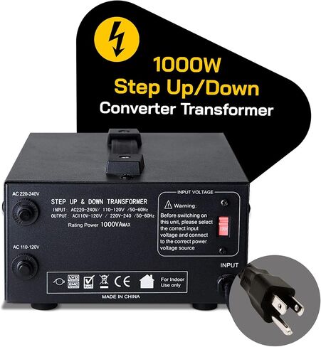 ELC T Series 2000 Watt Voltage Converter Transformer - Step Up/Down - 110v to 220v / 220v to 110v Power Converter - Circuit Breaker Protection, CE Certified [3-Years Warranty] in Saudi Arabia