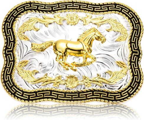 BBOTEN Western Horse Belt Buckle for Men Women, Cowboy Horse Running Belt Buckles Golden Scorpion Engraved Belt Buckle in Kuwait