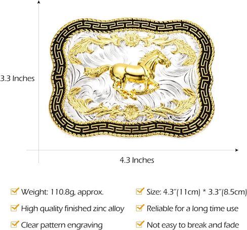 BBOTEN Western Horse Belt Buckle for Men Women, Cowboy Horse Running Belt Buckles Golden Scorpion Engraved Belt Buckle in Kuwait