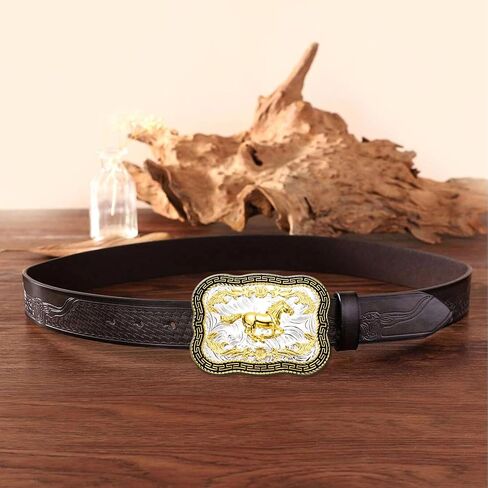 BBOTEN Western Horse Belt Buckle for Men Women, Cowboy Horse Running Belt Buckles Golden Scorpion Engraved Belt Buckle in Kuwait