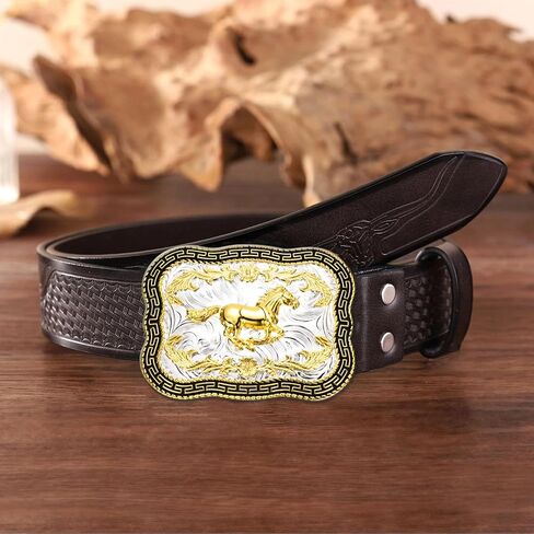 BBOTEN Western Horse Belt Buckle for Men Women, Cowboy Horse Running Belt Buckles Golden Scorpion Engraved Belt Buckle in Kuwait