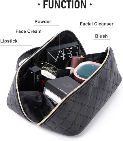 Oflamn Weekender Bags for Women Black Leather Overnight Duffle Bag with Shoe Compartment Large Capacity Make Up Bag Perfect for Travel in Kuwait