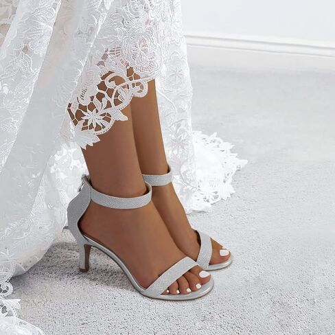 IDIFU المرأة 3 بوصة كعب هريرة الكعب Stiletto للنساء أنيق مفتوح اصبع القدم الكعب الكاحل حزام الكعب الصنادل المرأة العروس الزفاف أحذية الزفاف في مساء حفلة موسيقية in Kuwait
