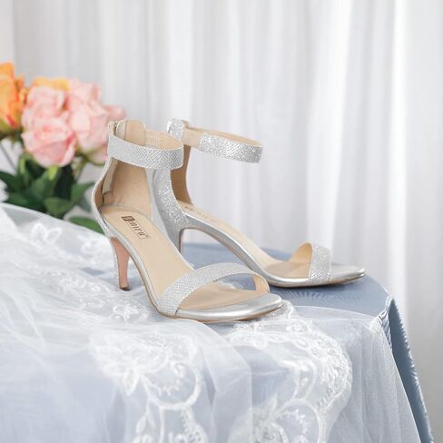 IDIFU المرأة 3 بوصة كعب هريرة الكعب Stiletto للنساء أنيق مفتوح اصبع القدم الكعب الكاحل حزام الكعب الصنادل المرأة العروس الزفاف أحذية الزفاف في مساء حفلة موسيقية in Kuwait