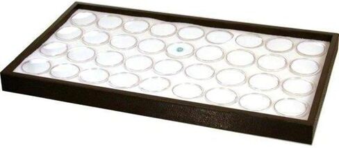 50 White Gem Jar Foam Jewelry Insert with Stackable Black Durable Plastic Tray with Insert. Gem Stone 14 3/4" x 8 1/2" x 1.0" (50 Gem Jars- Small) in Kuwait