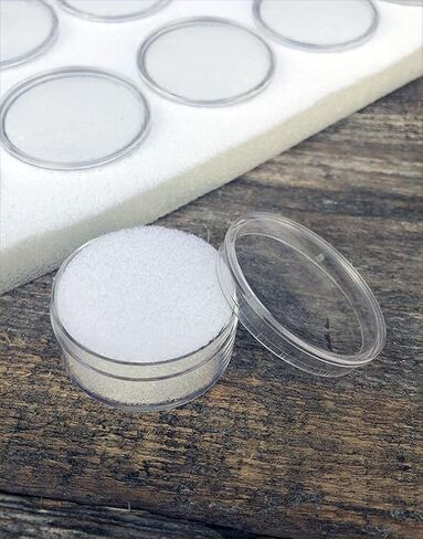 50 White Gem Jar Foam Jewelry Insert with Stackable Black Durable Plastic Tray with Insert. Gem Stone 14 3/4" x 8 1/2" x 1.0" (50 Gem Jars- Small) in Kuwait
