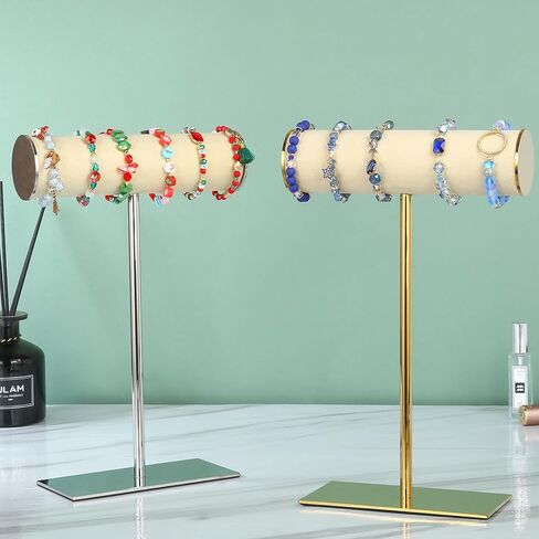 K KAIDIYIN حامل سوار ذهب مجوهرات عرض موقف T-بار سوار حامل حامل مجوهرات الإسورة حامل مجوهرات من صلب لا يصدأ تخزين منظم in Kuwait