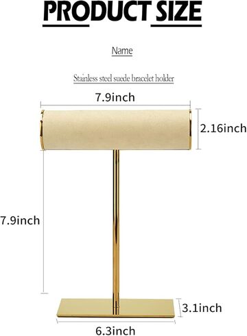 K KAIDIYIN حامل سوار ذهب مجوهرات عرض موقف T-بار سوار حامل حامل مجوهرات الإسورة حامل مجوهرات من صلب لا يصدأ تخزين منظم in Kuwait