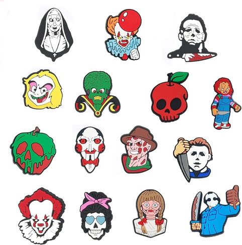 Gorvalin Horror Croc Shoes Charms Fit for Clog Shoes Decoration, Halloween Shoes Croc Charms Wristband Bracelet Birthday Gifts for Kids Adult Party Favor Gift in Kuwait