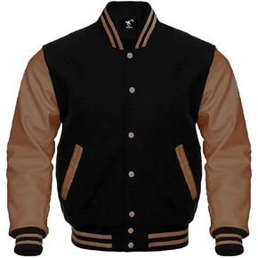 Men's Bomber Varsity Jacket Letterman Baseball Jacket Wool body and Cowhide Leather Sleeves XXS-5XL in Saudi Arabia