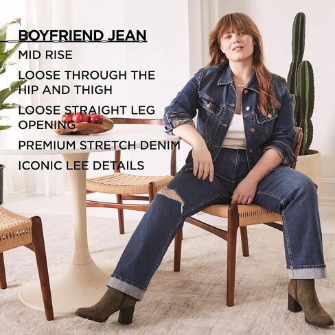 Lee Women's Plus Size Mid Rise Boyfriend Jean in Saudi Arabia