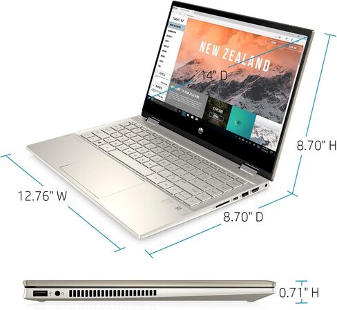 2020 HP Pavilion x360 14" FHD WLED Touchscreen 2-in-1 Convertible Laptop, Intel Core i5-1035G1 up to 3.6GHz, 8GB DDR4, 256GB SSD, 802.11ac, Bluetooth, Webcam, HDMI, Fingerprint Reader, Windows 10 in Kuwait