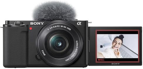 Sony ZV-E10 Mirrorless Camera with 16-50mm Lens, Black with E 55-210mm f/4.5-6.3 OSS E-Mount Lens in Saudi Arabia