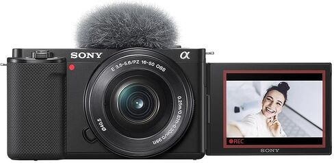 Sony ZV-E10 Mirrorless Camera with 16-50mm Lens, Black with E 55-210mm f/4.5-6.3 OSS E-Mount Lens in Saudi Arabia