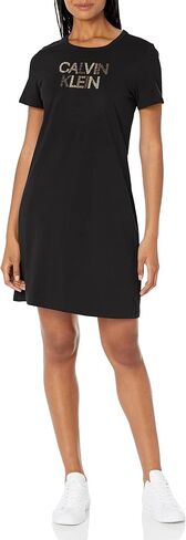Calvin Klein Women's Relax Short Sleeve Midi Logo T-Shirt Dress in Saudi Arabia