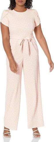 Calvin Klein Women's Tulip Sleeve Jumpsuit with Self Belt in Saudi Arabia