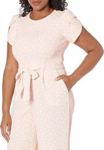 Calvin Klein Women's Tulip Sleeve Jumpsuit with Self Belt in Saudi Arabia