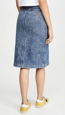 Lee Vintage Modern Women's High Rise Midi Skirt, Leesure Blue, 25 in Saudi Arabia