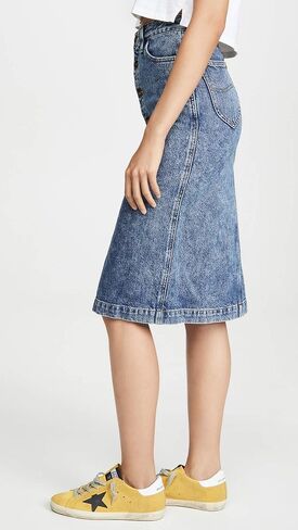 Lee Vintage Modern Women's High Rise Midi Skirt, Leesure Blue, 25 in Saudi Arabia