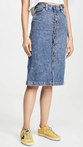 Lee Vintage Modern Women's High Rise Midi Skirt, Leesure Blue, 25 in Saudi Arabia