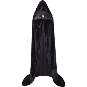 Makroyl Unisex Hooded Cloak Long Velvet Cape For Halloween Christmas Cosplay Costume