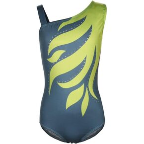 Girls Flame One Cold Shoulder Athletic Dance Gymnastic Leotards Bodysuit Outfit in Saudi Arabia