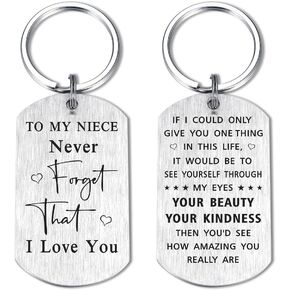 Yobent Niece Gifts from Auntie Aunt, Special Niece Birthday Keychain, Christmas Graduation Gift to My Niece from Uncle