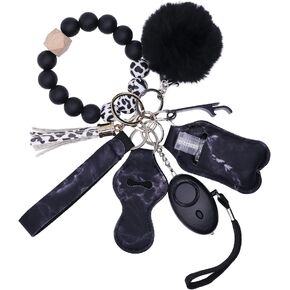 CHPITOS Keychains Set for Women Protection, 9PCS Bead Keychain Bracelet Full Set, Self Protection Bracelet Key Ring Set in Saudi Arabia