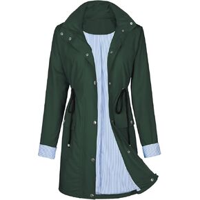 Zando Raincoat for Women Rain Jackets for Women Waterproof Lightweight Windbreaker Outdoor Hooded Trench Coat Long Rain Coats