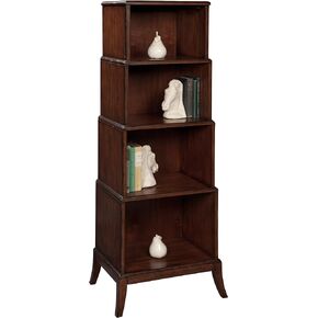 Hekman Furniture خزانة كتب ذات طبقات باللون الأسود - تشطيب احتياطي خاص، مواد صلبة وقشرة متينة مختارة، رف كتب من 4 طبقات، أثاث ديكور منزلي عتيق للمكتب in Kuwait