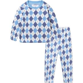 Mud Kingdom Kids Pajamas Set Polar Fleece Long Sleeve Casual Warm Fall Winter Happy Halloween Black