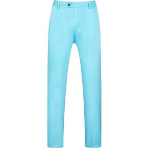 Keevoom Mens Stretch Slim Fit Front Flat Casual Dress Pants
