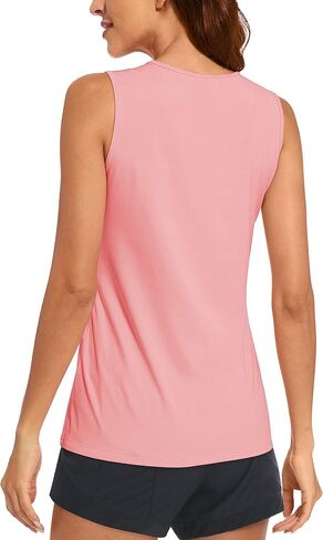 MAGCOMSEN Women's Sleeveless Workout Shirts UPF 50+ Dry Fit Running Wicking Tank Tops Athletic Gym Summer Tops in Kuwait
