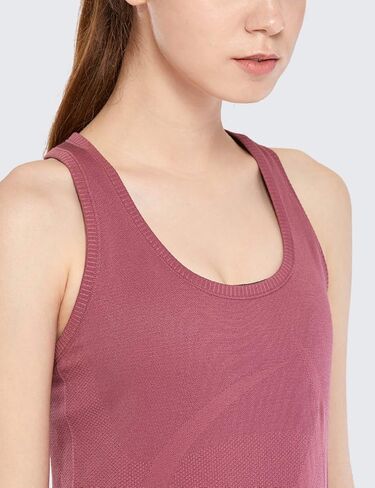 CRZ YOGA Women's Active Seamless Workout Tank Tops Racerback Athletic Running Yoga Gym Shirts Long Length in Kuwait