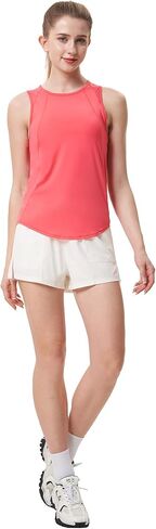 Attifall Women's Workout Tops for Women Cool-Dry Sleeveless Exercise Running Shirts Athletic Tops for Women in Kuwait