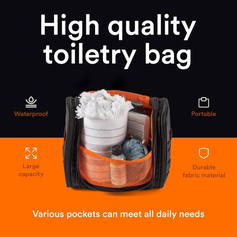 Fitdom Tactical Hanging Toiletry Bag Dopp Kit For Men & Women. Perfect For Travel & Storage for Cosmetic, Clipper, Toothbrush, Shower, Shaving & Grooming Care. Best Overnight Toiletries Organizer Case in Saudi Arabia