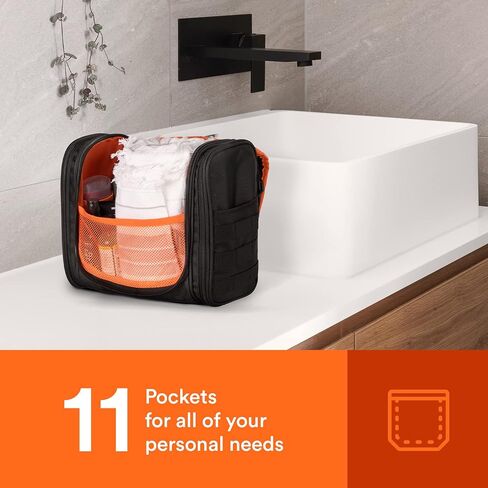 Fitdom Tactical Hanging Toiletry Bag Dopp Kit For Men & Women. Perfect For Travel & Storage for Cosmetic, Clipper, Toothbrush, Shower, Shaving & Grooming Care. Best Overnight Toiletries Organizer Case in Saudi Arabia