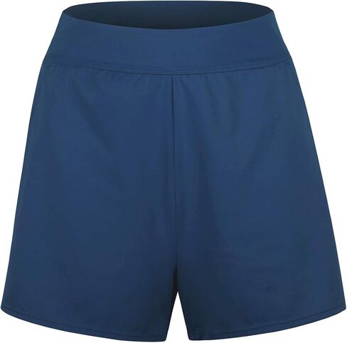 JINXUEER Women's Plus Size Solid Board Shorts Bikini Tankini Swimsuit Bottom Mid Waisted Swimwear with Briefs and Pocket in Kuwait