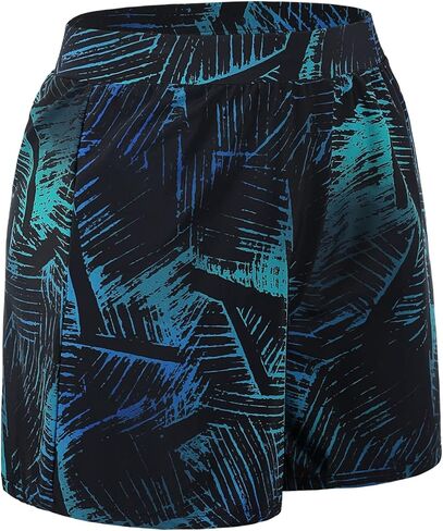 Septangle Women's Solid Color Waistband Tankini Boyleg Swimsuit Boardshorts with Briefs in Kuwait