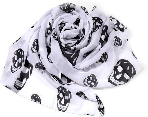 OTATEAN وشاح شيفون حريري أوشحة جمجمة خفيفة الوزن للنساء موضة الصيف الشاطئ شال طويل الأوشحة الحجاب للنساء in Kuwait