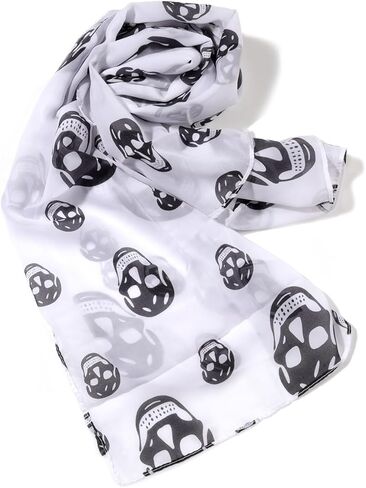 OTATEAN وشاح شيفون حريري أوشحة جمجمة خفيفة الوزن للنساء موضة الصيف الشاطئ شال طويل الأوشحة الحجاب للنساء in Kuwait