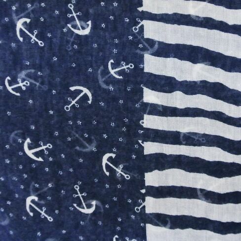 allydrew Stripes & Anchor Marine Scarf Nautical Scarf Lightweight Scarf (72" x 42") in Saudi Arabia