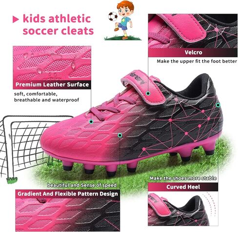 Hanani Boys Soccer Cleats Kids Girls FG/AG كرة القدم ألعاب رياضية أحذية تدريب أحذية الجري للمراهقين داخلي وخارجي أحذية كرة القدم أحذية رياضية للجنسين in Kuwait